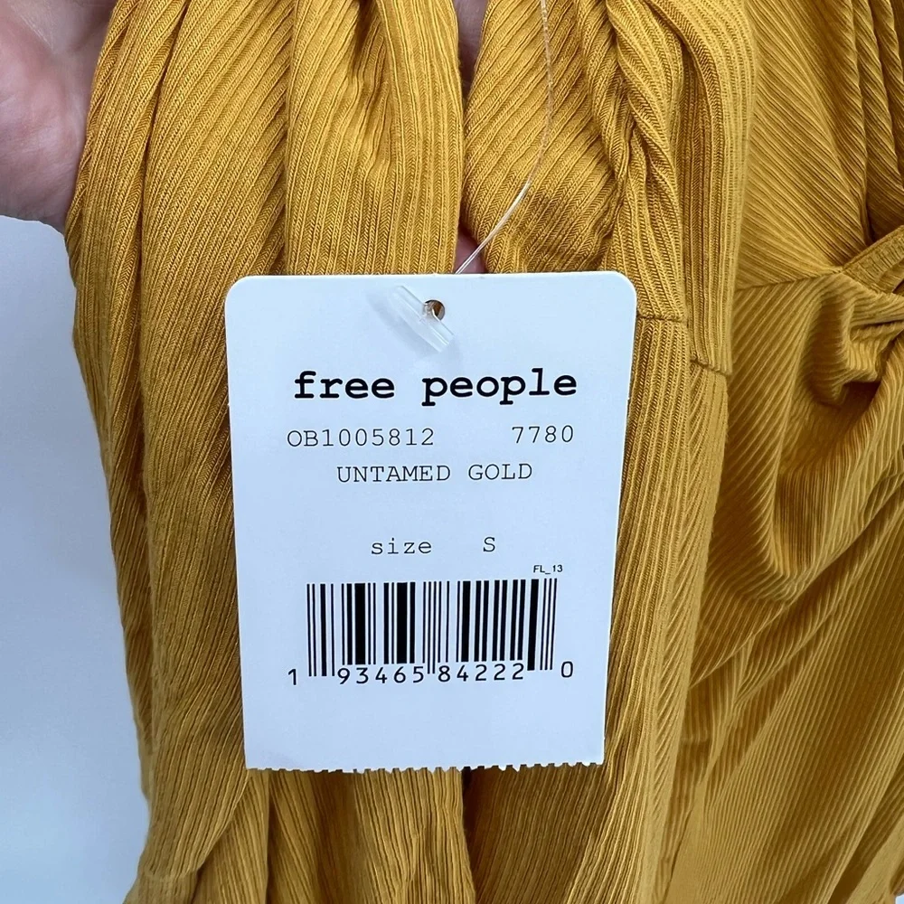 Free people Shimmy Shake yellow open twist back top